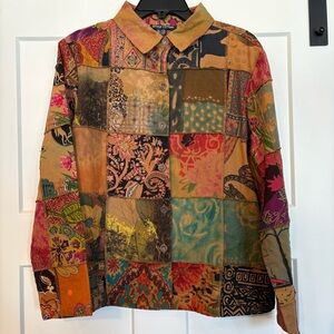 Gaudy Couture Colorful Patchwork Lightweight Jacket India Size Large